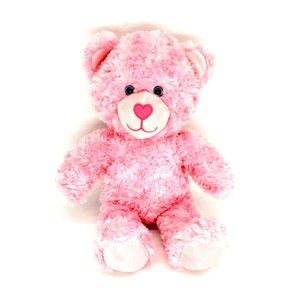 Build A Bear Pink Stuffed Plush Animal Toy Heart Nose Laundered Sanitized Clean